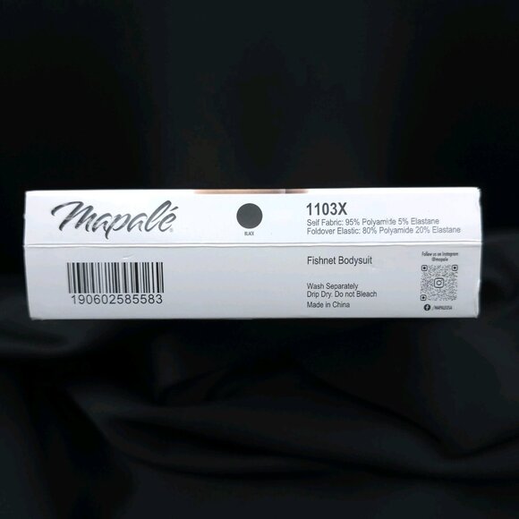 Mapale Black Plus Size Fishnet Bodysuit Lingerie Sheer Lace One Size 1103X - Picture 6 of 8